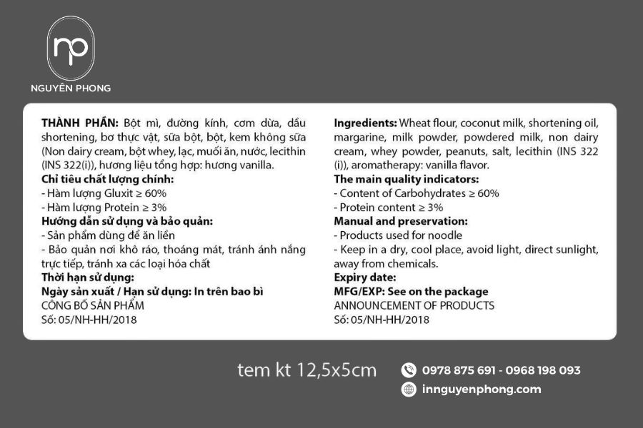 Mẫu thiết kế in tem dán bánh kẹo 